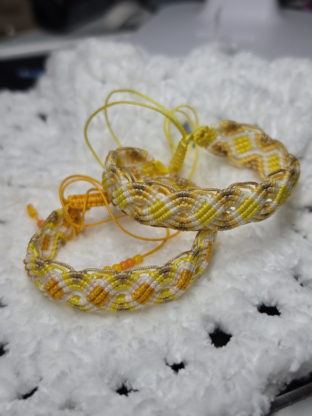 Handwoven Yellow & White Friendship Bracelet - Women Jewelry Bracelet